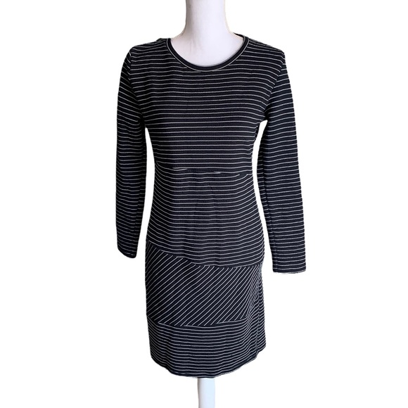 Mango Black & White Long Sleeve Dress Size 6 - Picture 1 of 17